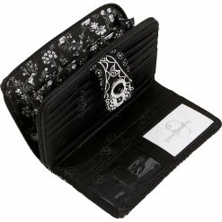 Brand new ❤️ Vera Bradley Recycled Cotton Black Bandana Medallion RFID Turnlock Wallet 👍