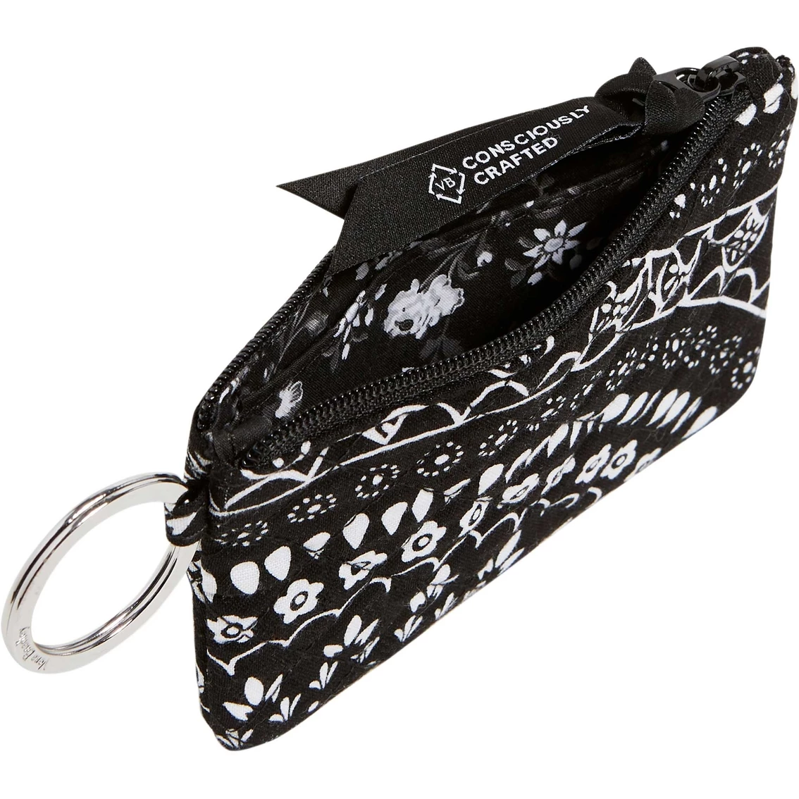 Cheap ๐ฅ Vera Bradley Recycled Cotton Zip ID Lanyard, Black Bandana Medallion ๐ฅฐ - Image 2