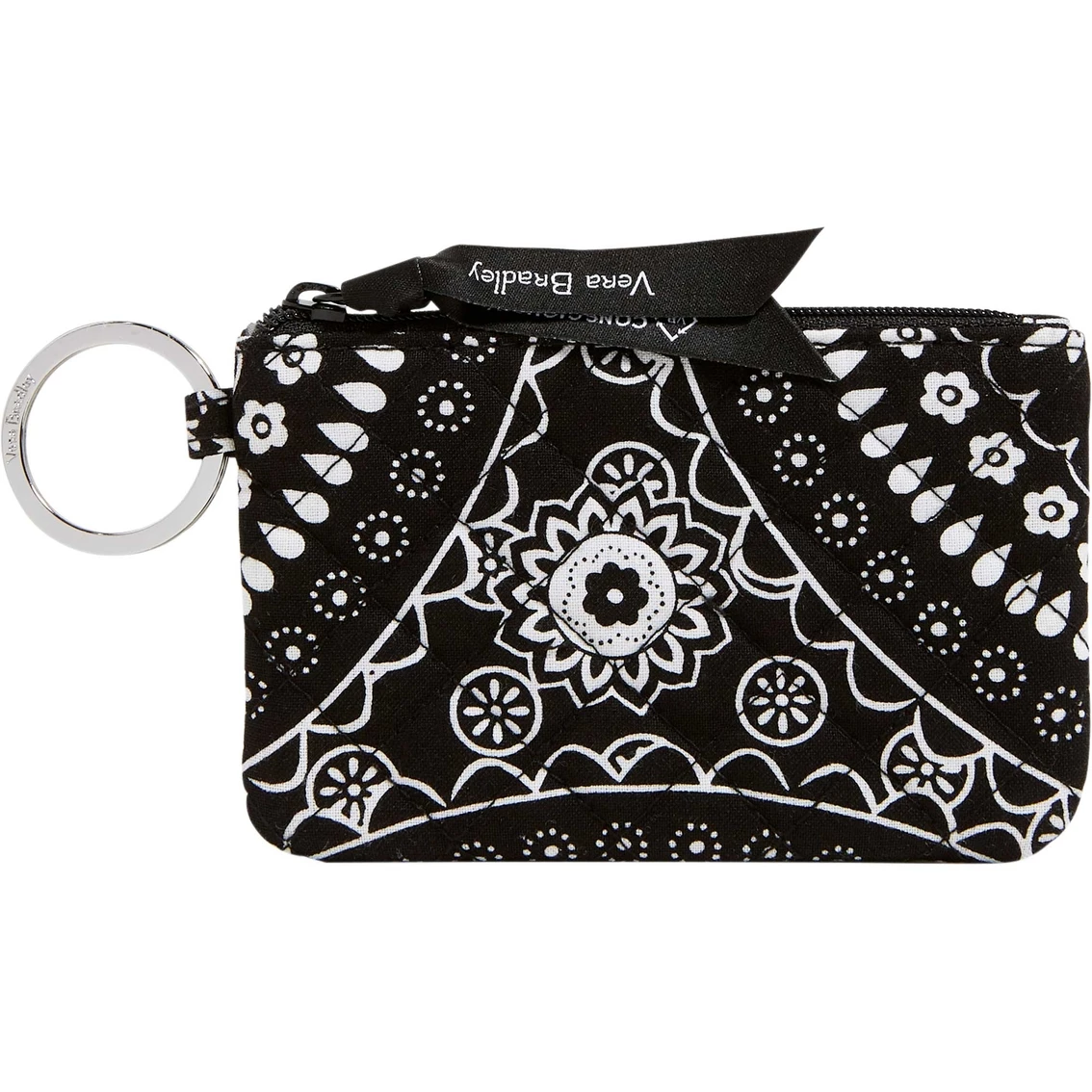 Cheap ๐ฏ Vera Bradley Recycled Cotton Zip ID Case, Black Bandana Medallion โค๏ธ