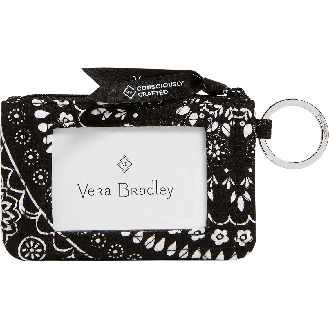 Cheap ๐ฏ Vera Bradley Recycled Cotton Zip ID Case, Black Bandana Medallion โค๏ธ - Image 2