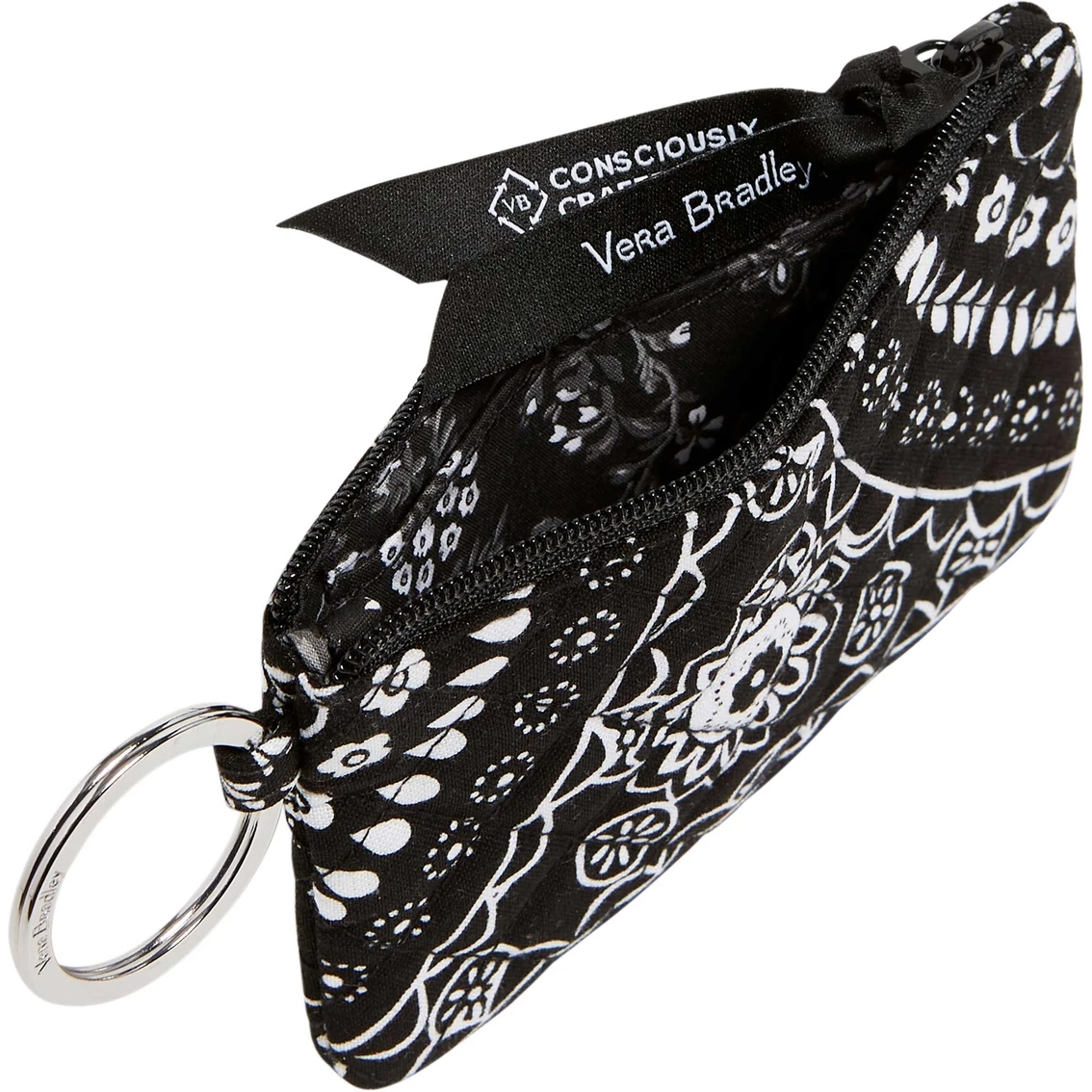 Cheap ๐ฏ Vera Bradley Recycled Cotton Zip ID Case, Black Bandana Medallion โค๏ธ - Image 3