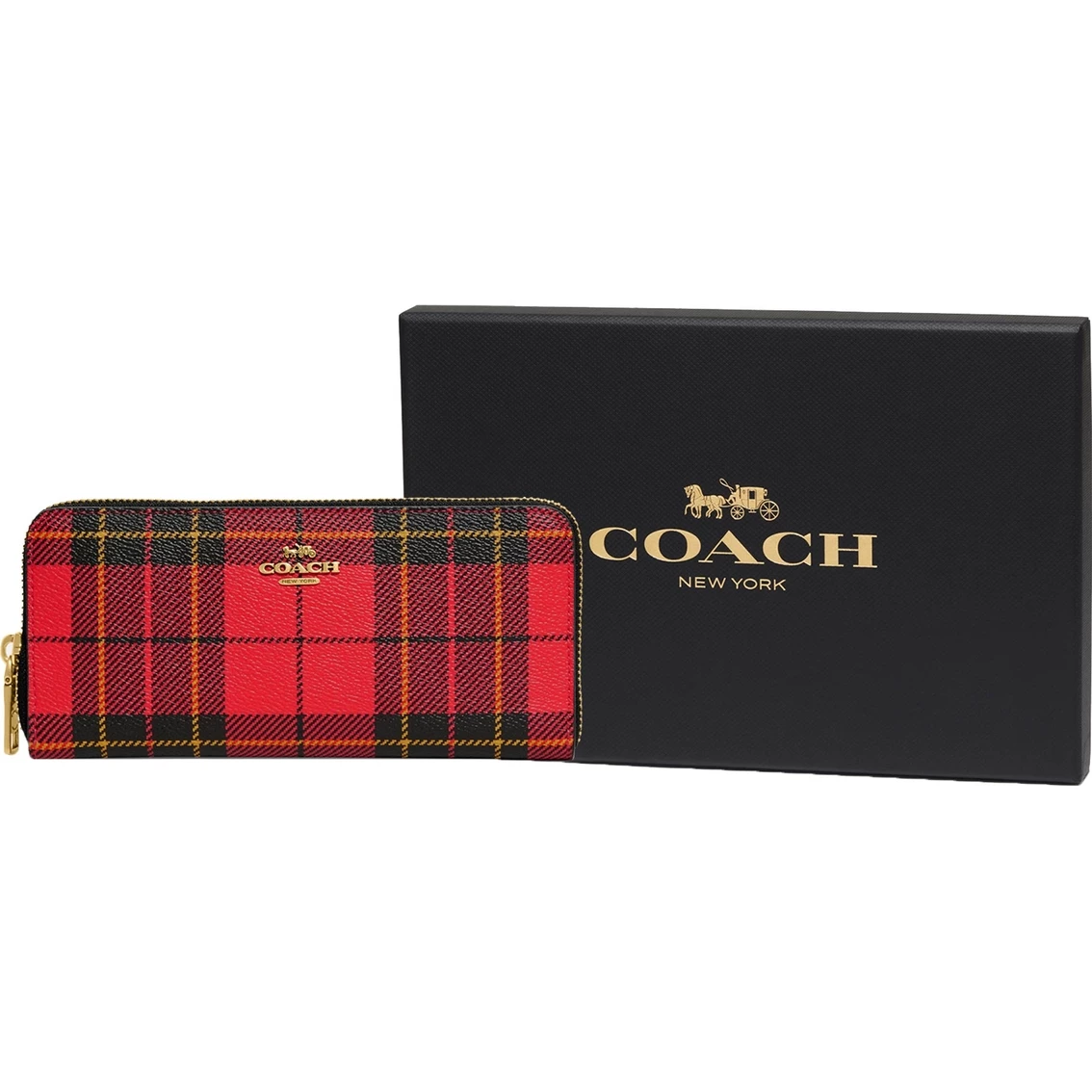 Top 10 ๐ Coach Novelty Box Program Plaid Print Slim Accordion Zip ๐ - Image 4