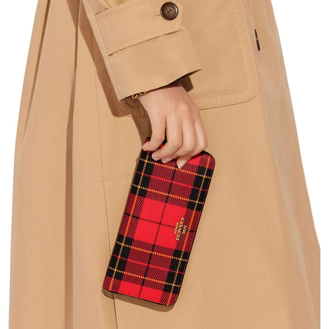 Top 10 ๐ Coach Novelty Box Program Plaid Print Slim Accordion Zip ๐ - Image 5