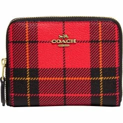 Promo ๐ Coach Novelty Box Program Plaid Print Small Zip Around Wallet ๐