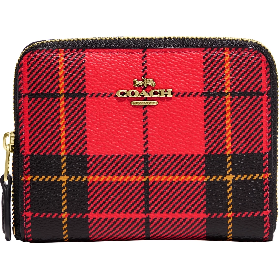 Promo ๐ Coach Novelty Box Program Plaid Print Small Zip Around Wallet ๐