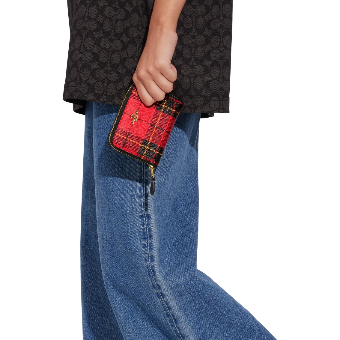 Promo ๐ Coach Novelty Box Program Plaid Print Small Zip Around Wallet ๐ - Image 4