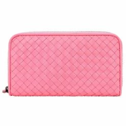 Best reviews of 👍 Bottega Veneta Intrecciato Zipper French Calf Leather Wallet Pink ✔️