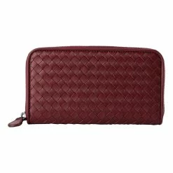 Cheap 🌟 Bottega Veneta Intrecciato Zipper French Calf Leather Wallet Bordeaux ❤️