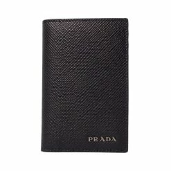 Best reviews of ๐ Prada Black Saffiano Leather Vertical Logo Card Holder 2MC101 ๐