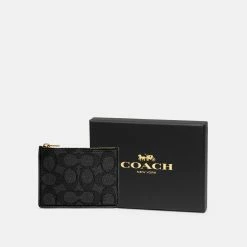 Promo 🔔 Coach Box Program Signature Jacquard Mini ID Skinny ⌛