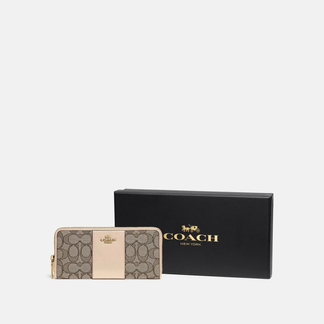 Outlet ๐ Coach Box Program Signature Jacquard Slim Accordion Zip โญ - Image 2