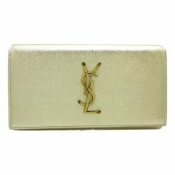 New ๐คฉ Saint Laurent YSL Monogramme Paloma Wallet Lame Platino ๐งจ
