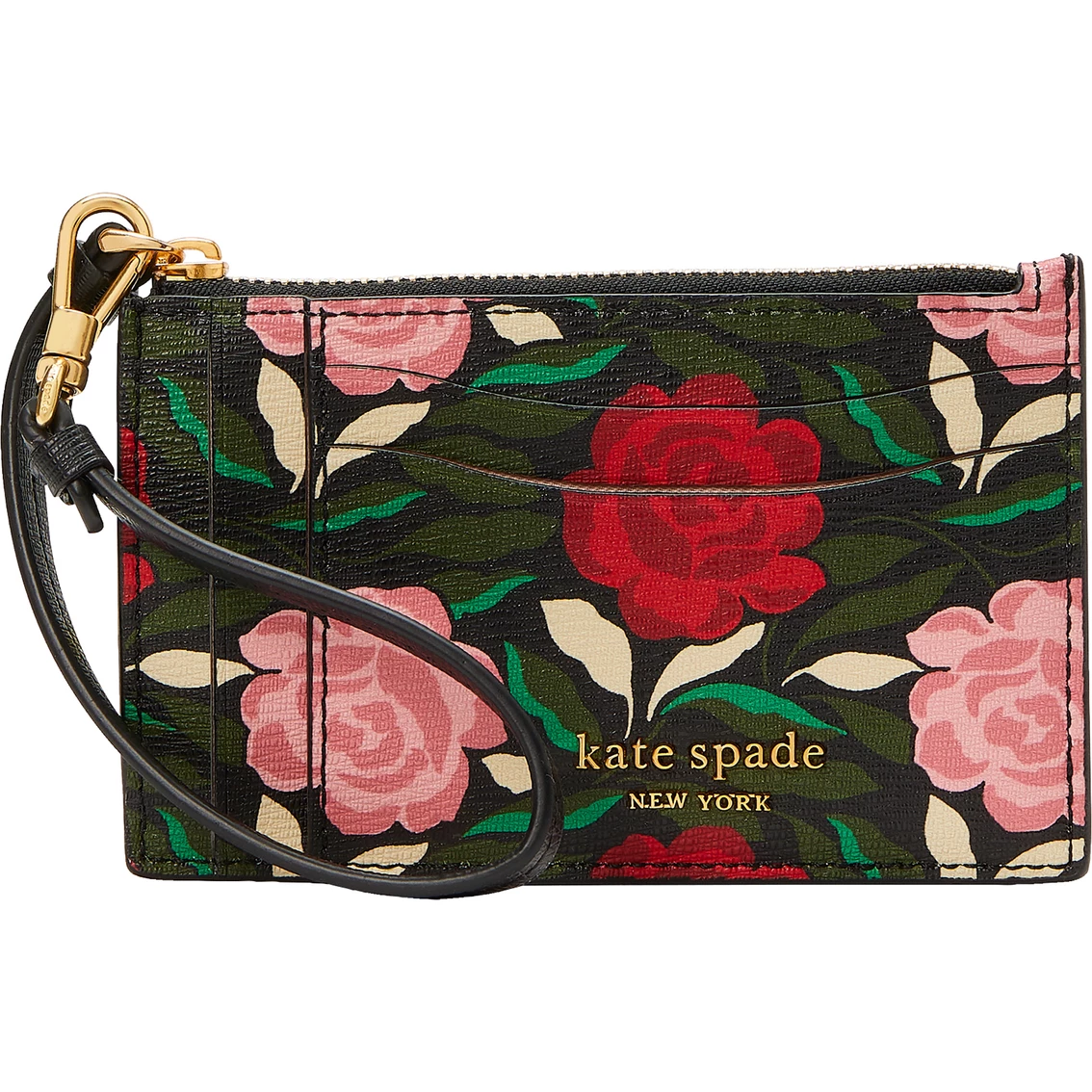 Cheapest ๐ Kate Spade New York MORGAN ROSE GARDEN PRINTED PVC Coin Card Case Wristlet ๐คฉ
