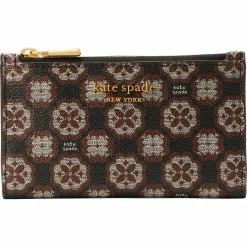 Cheapest 👍 Kate Spade New York Spade Flower Monogram 🧥 Coated Canvas Small Slim Bifold Wallet ⌛