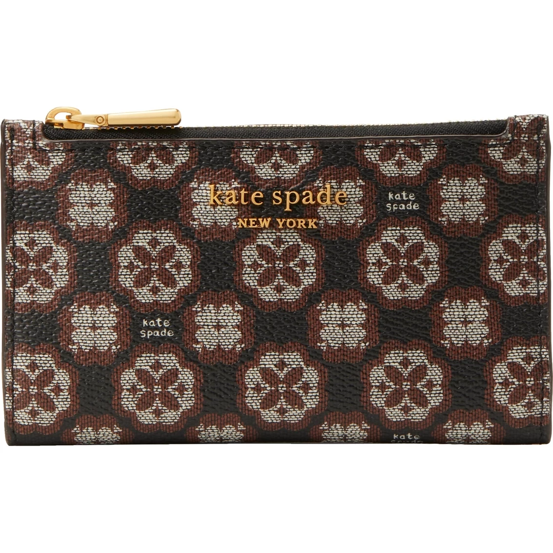 Cheapest ๐ Kate Spade New York Spade Flower Monogram ๐งฅ Coated Canvas Small Slim Bifold Wallet โ