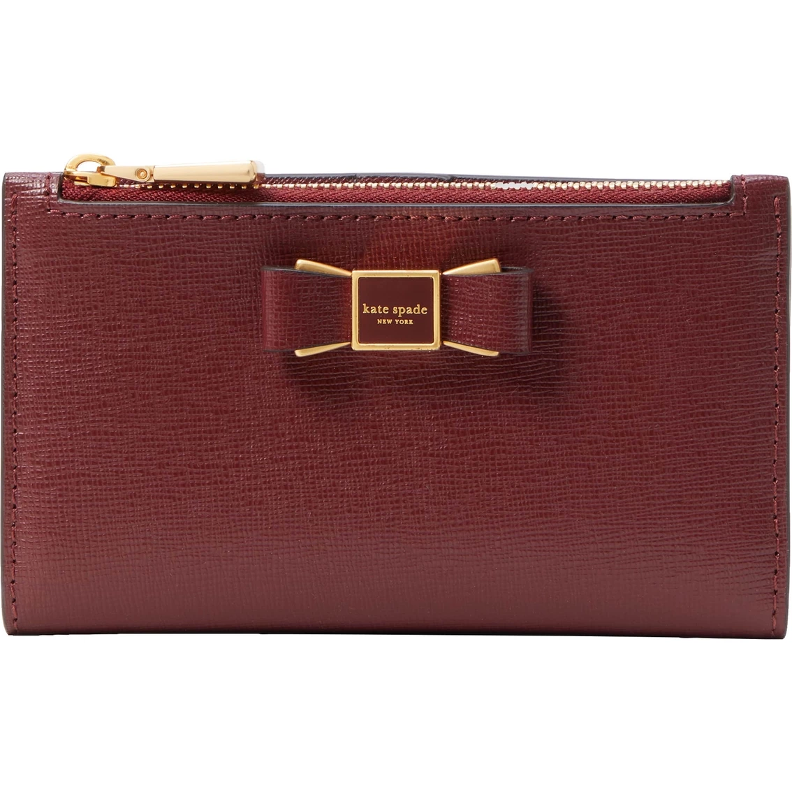 Discount โค๏ธ Kate Spade Morgan Bow Embellished Saffiano Leather Small Slim Bifold Wallet ๐