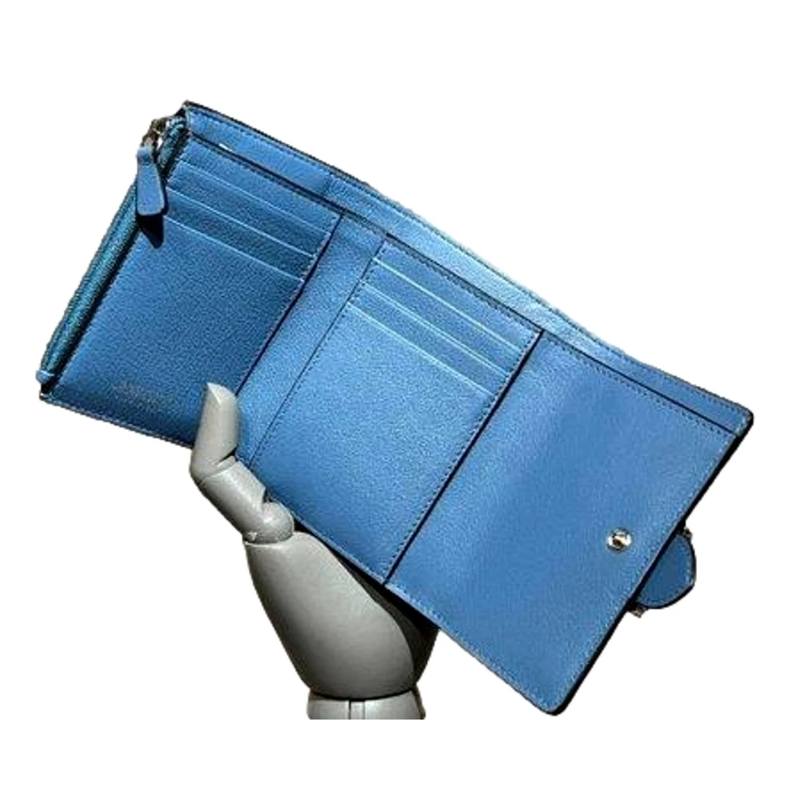 Best deal π Jimmy Choo Cheri Parrot Blue Leather Trifoild Wallet 0SQM | 028 π - Image 2