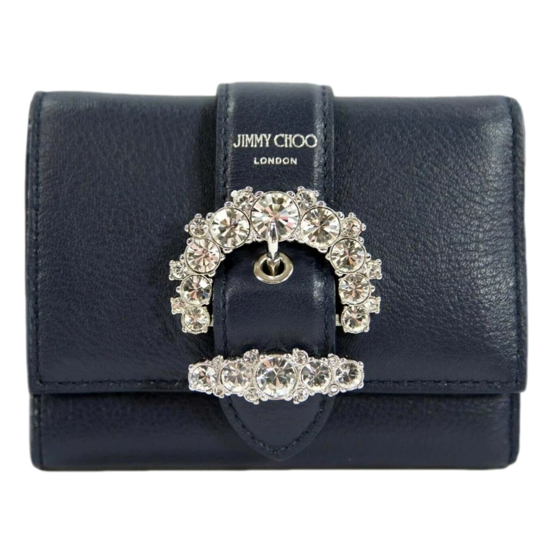 Flash Sale π Jimmy Choo Cheri Dark Blue Leather Trifold Walllet 0SQM | 028 π