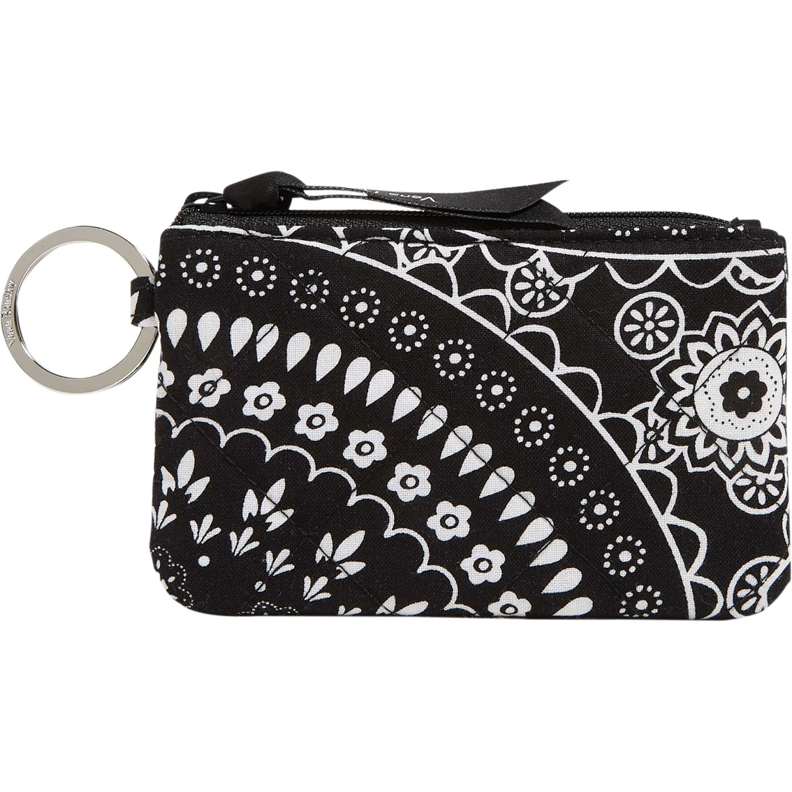 Flash Sale ๐ฅ Vera Bradley Black Bandana Medallion RFID Deluxe Zip ID Case, Recycled Cotton ๐