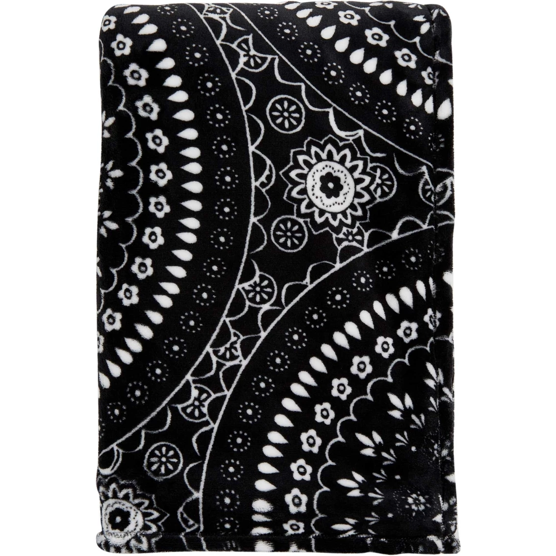 Buy ๐คฉ Vera Bradley Black Bandana Medallion Plush Fleece Throw Blanket โค๏ธ