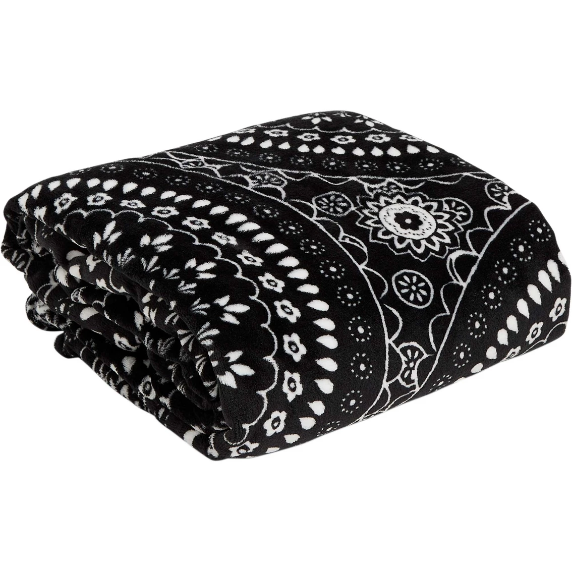 Buy ๐คฉ Vera Bradley Black Bandana Medallion Plush Fleece Throw Blanket โค๏ธ - Image 2