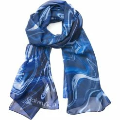 Promo 💯 Calvin Klein 👩 Women's Swirl Print Chiffon Scarf ✨