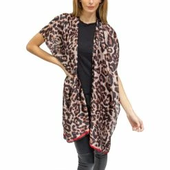 Promo โญ Just Jamie Leopard Kimono With Striped Border ๐ฏ