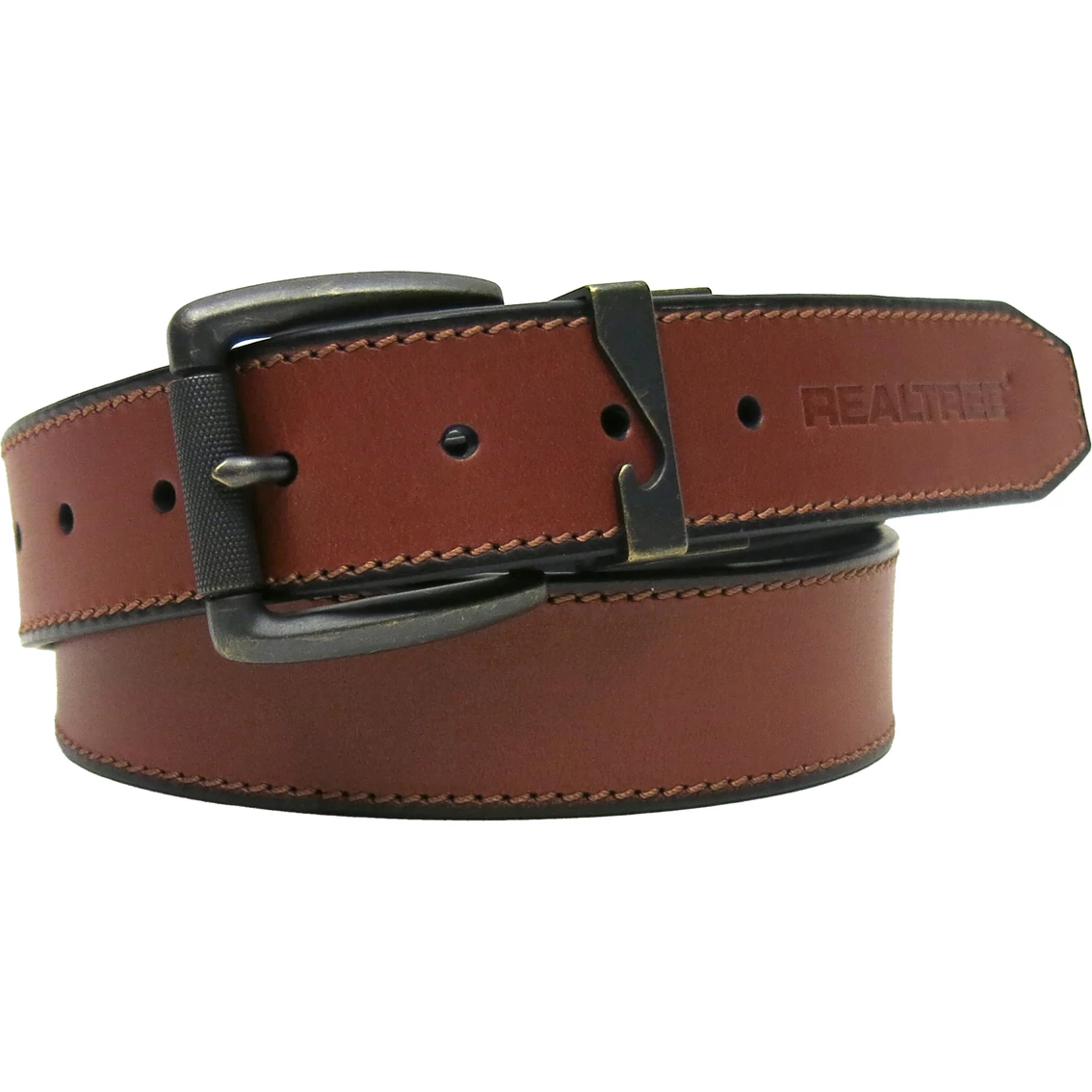 Wholesale ๐ Realtree 38mm Matte Dark Antique Brass Finish Reversible Bottle Opener Buckle Belt ๐