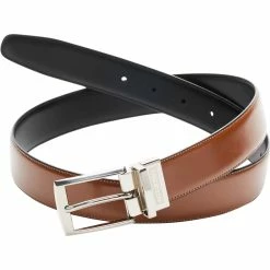 Coupon 🔔 Perry Ellis Reversible Amigo Tan Leather Belt ⭐