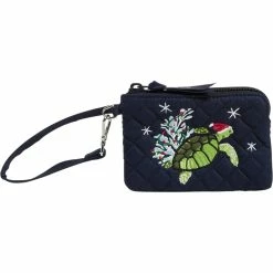 Discount 🛒 Vera Bradley Clip And Zip Mini Pouch, Santa Turtle 🛒