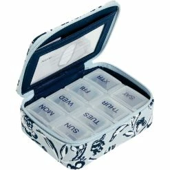 Budget ๐ Vera Bradley Perennials Gray Travel Pill Case โจ