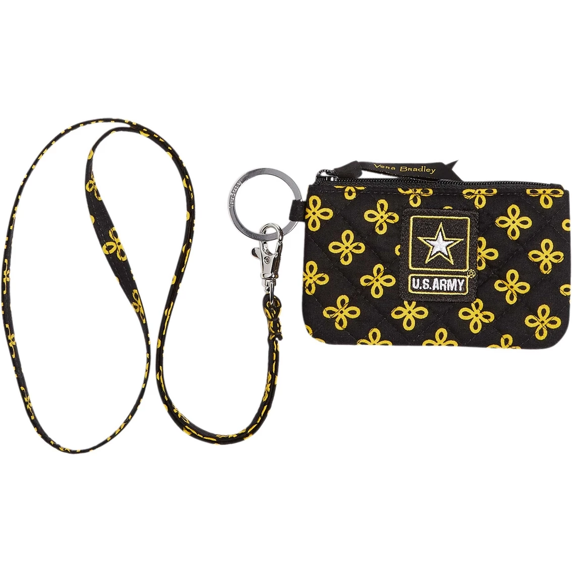 Best Sale 💯 Vera Bradley Signature Cotton U.S Military Logo Zip ID Lanyard 😍 - Image 2