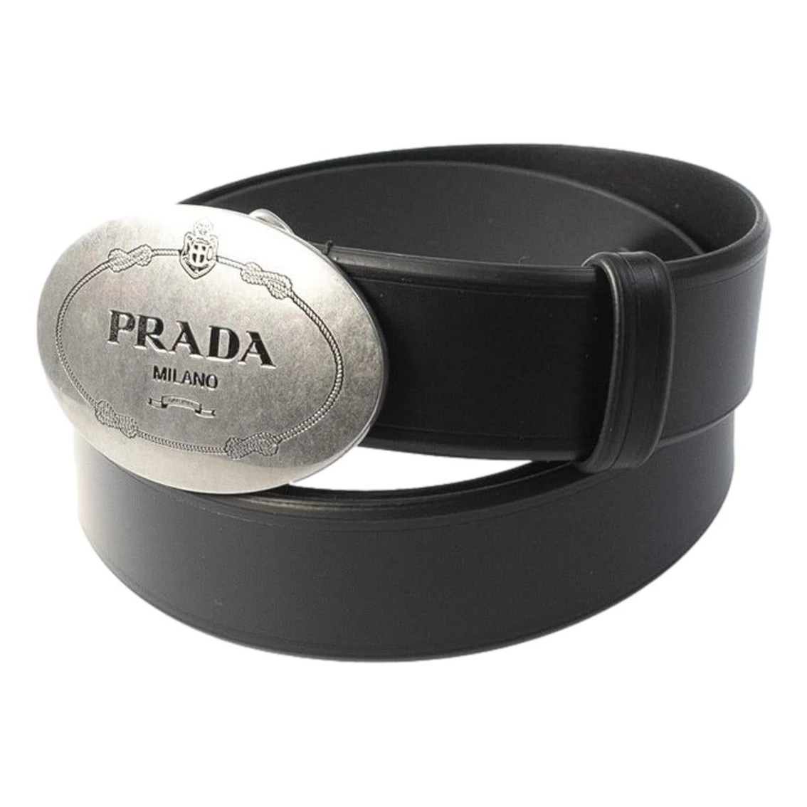 Best Pirce π€© Prada Navy Blue Saffiano Leather Belt Brushed Silver Buckle 105/42 2CM046 π