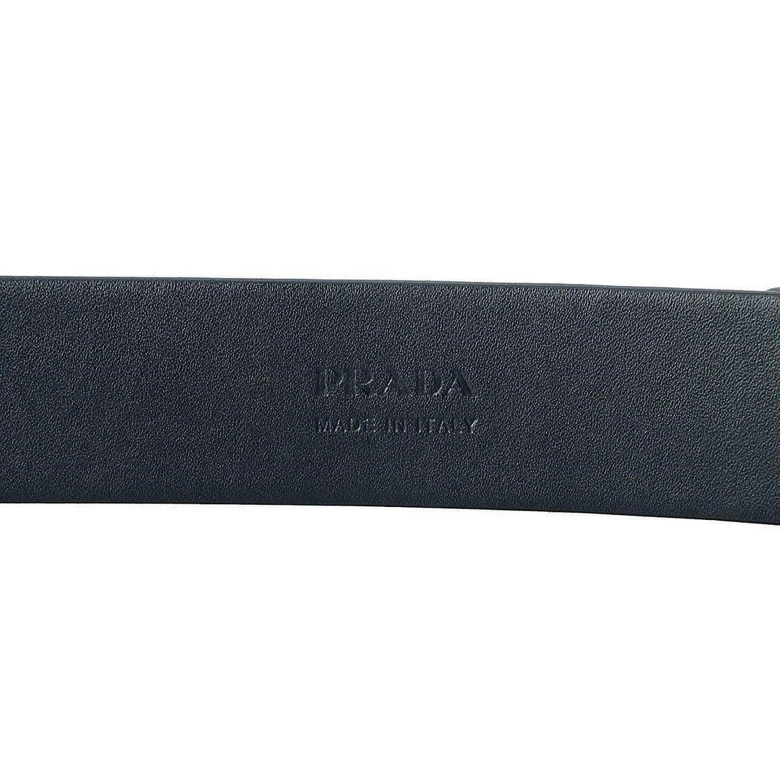 Best Pirce π€© Prada Navy Blue Saffiano Leather Belt Brushed Silver Buckle 105/42 2CM046 π - Image 5