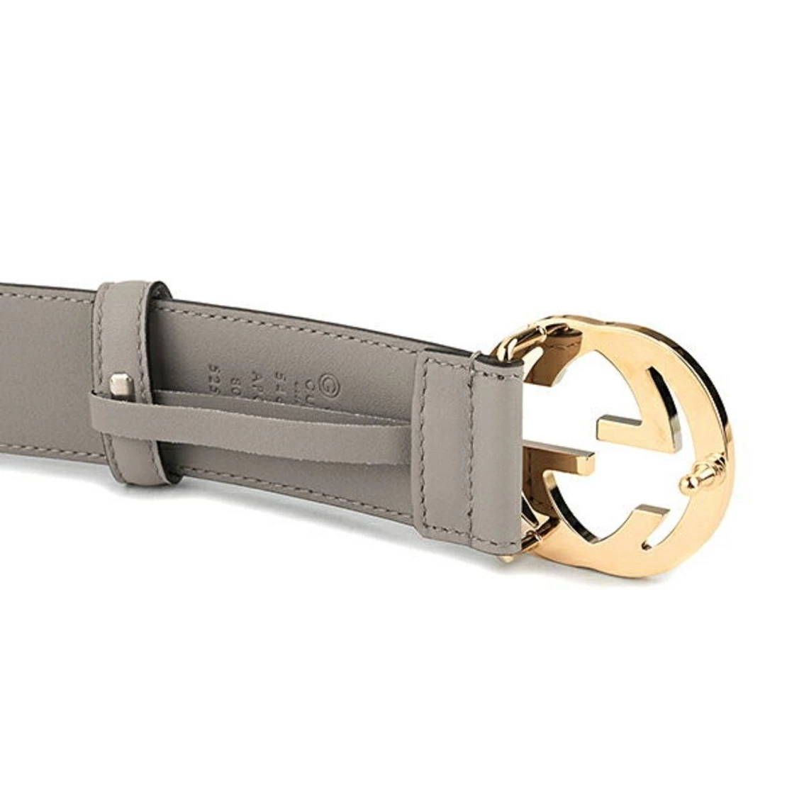 Flash Sale ๐ฏ Gucci Storm Grey Leather Interlocking GG Buckle 80/32 Belt 546386 ๐ - Image 5