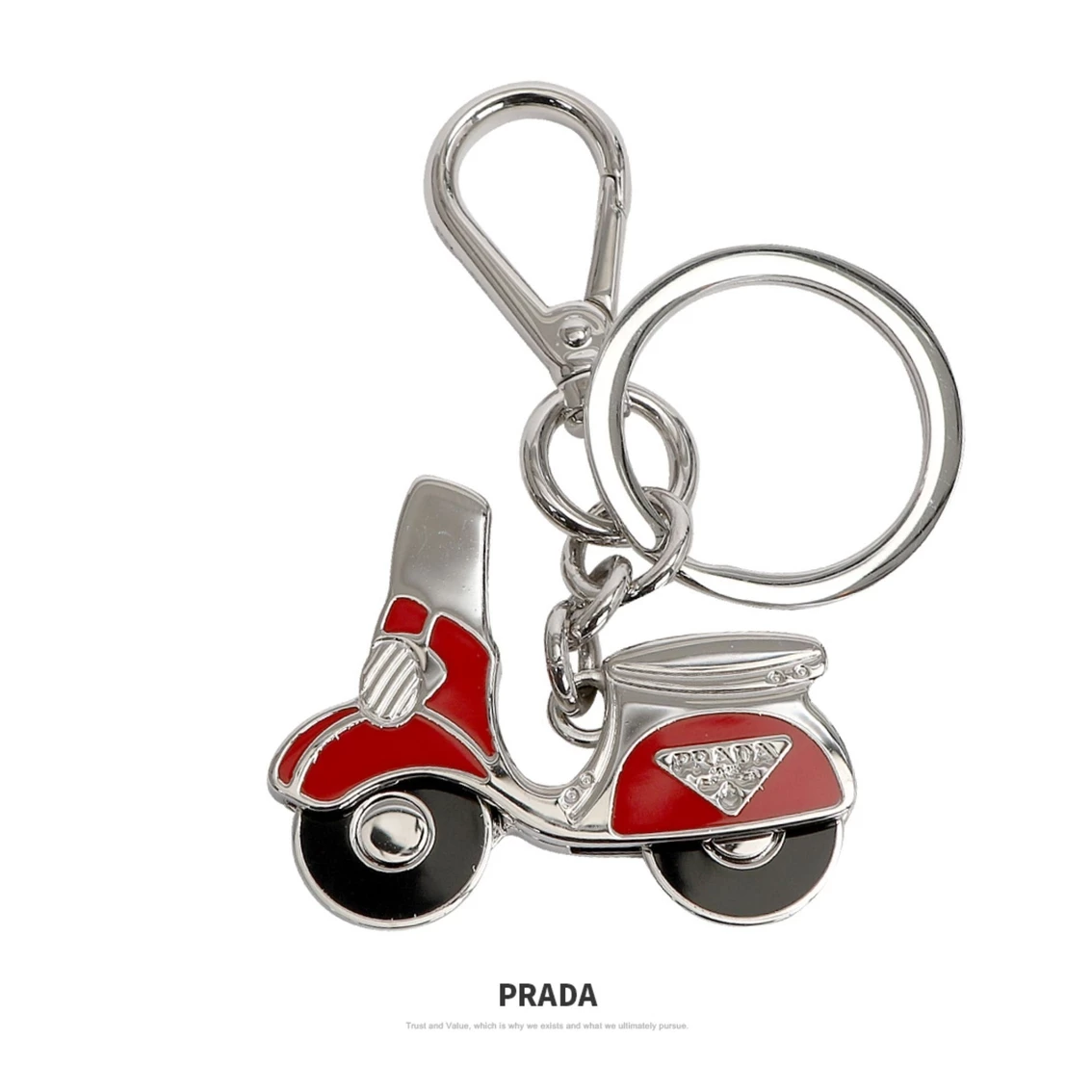 New π₯° Prada Rosso Red Metal Vespa Scooter Keychain π₯°