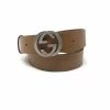 Best reviews of 🛒 Gucci Cuir Brown Leather Interlocking GG Buckle 85/34 Belt 546389 🥰