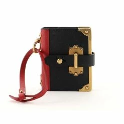 Hot Sale 🔔 Prada Cahier Black Red Saffiano Leather Notebook Bag Charm 1TL043 ⭐