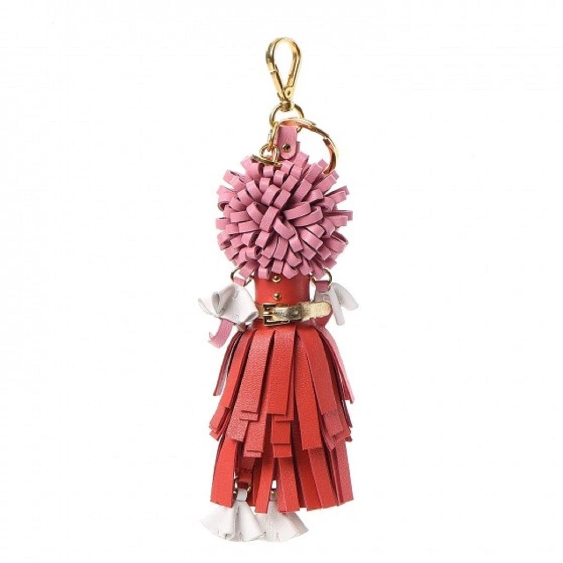 Best deal ๐ฏ Prada Trick Pelle Lacca Wendy Red Pink Leather Keychain 1TL170 ๐ฅฐ - Image 5