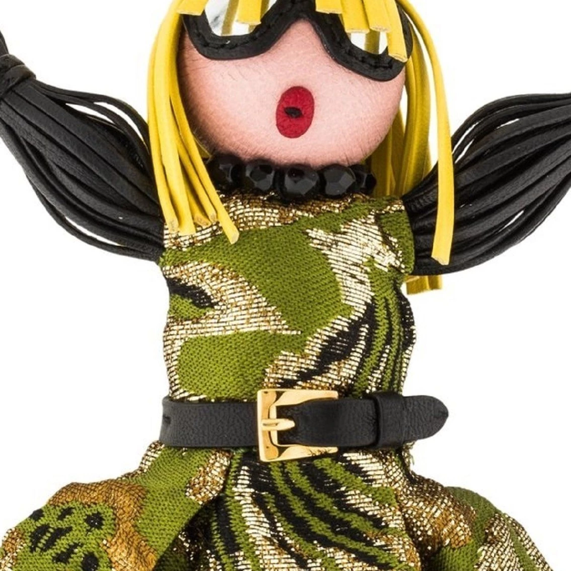 Hot Sale 😀 Prada Trick Pelle Felce Green 👗 Dress Jasmine Doll Keyring Key Charm 1TL171 💯 - Image 2