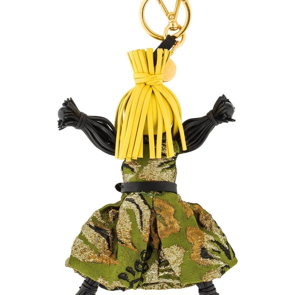 Hot Sale 😀 Prada Trick Pelle Felce Green 👗 Dress Jasmine Doll Keyring Key Charm 1TL171 💯 - Image 3