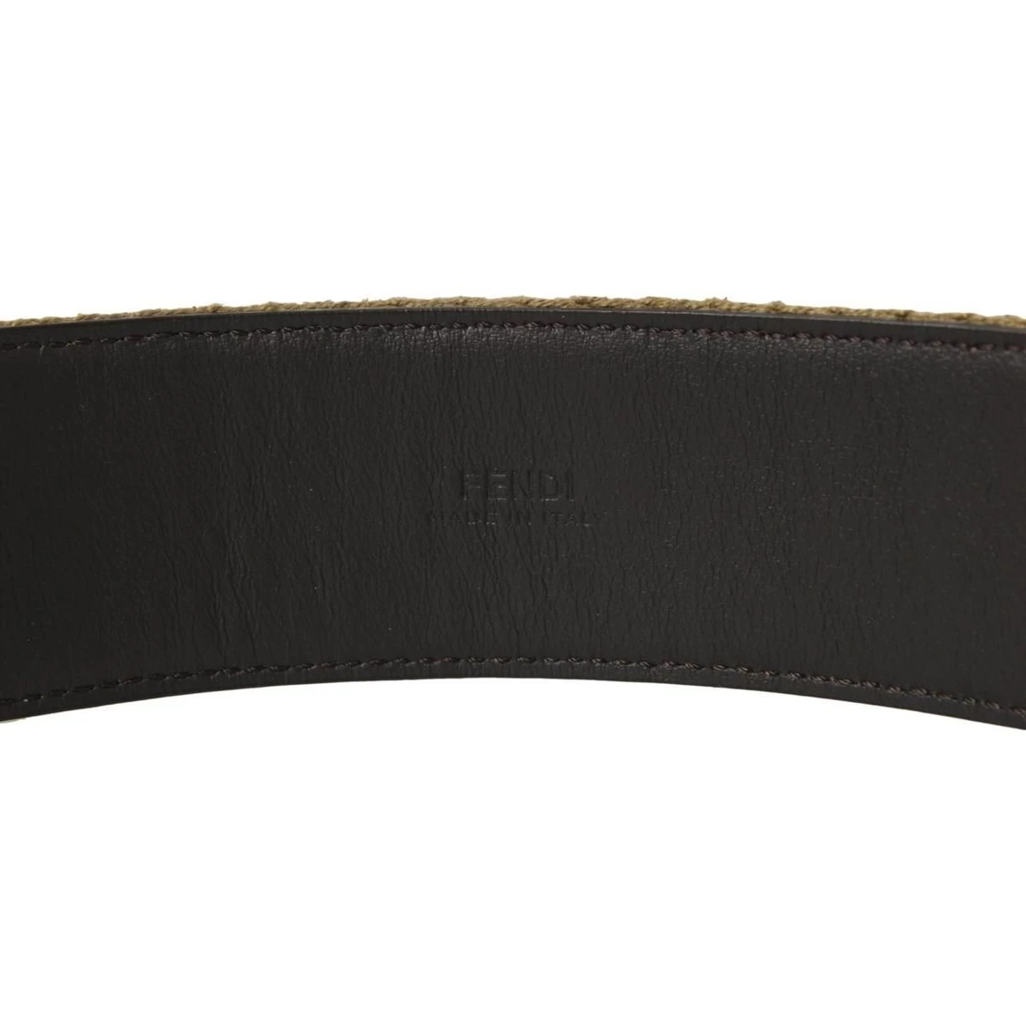 Promo β Fendi Brown Fabric Logo Silver Hardware Belt Size 90/36 7C0367 β€οΈ - Image 4