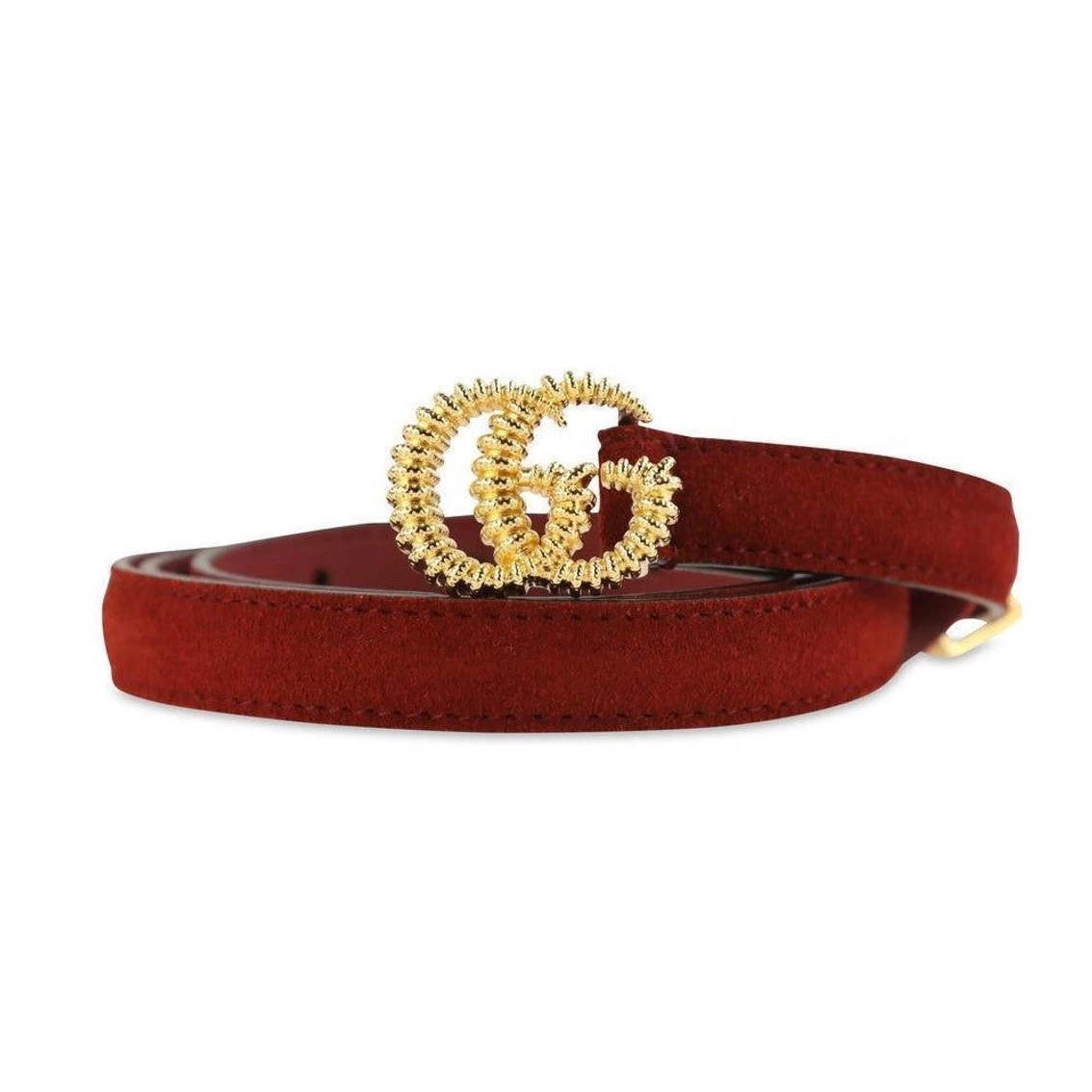 Brand new 🤩 Gucci Marmont Red Suede Torchon GG Buckle Belt Size 95/38 602071 🛒