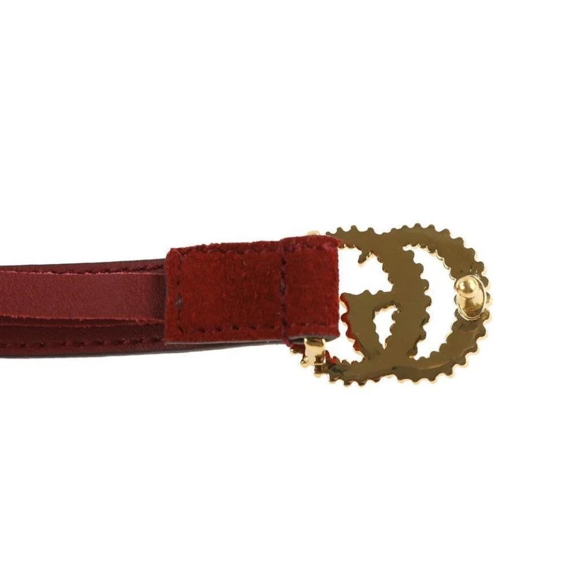 Brand new 🤩 Gucci Marmont Red Suede Torchon GG Buckle Belt Size 95/38 602071 🛒 - Image 5
