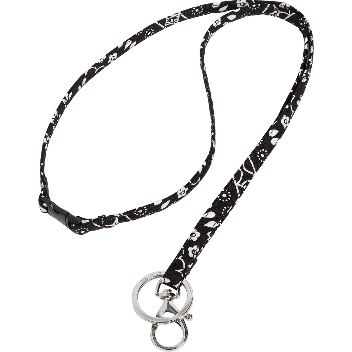 Coupon 😀 Vera Bradley Black Bandana Medallion Breakaway Lanyard, Recycled Cotton 👍