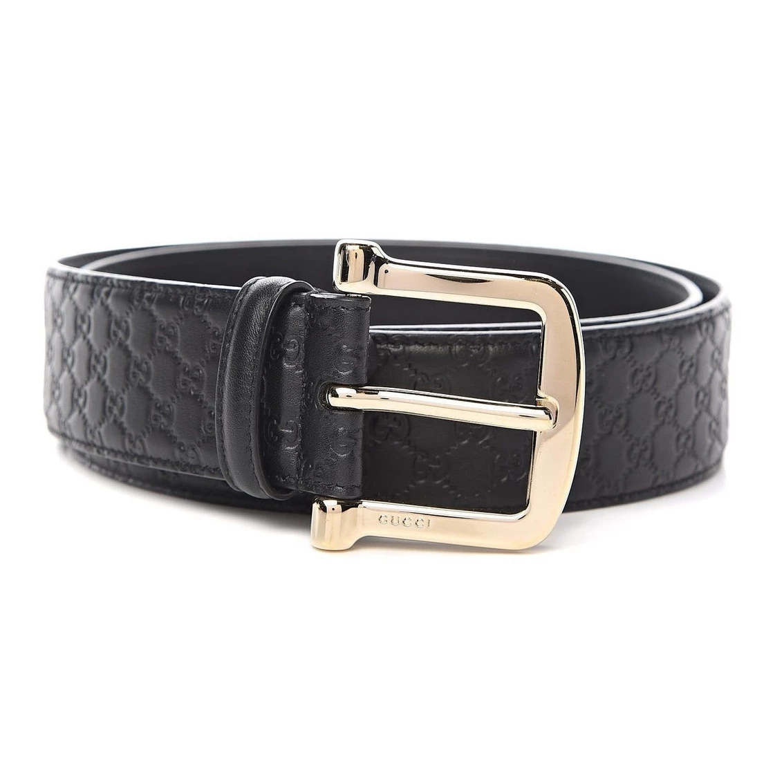 Deals โ๏ธ Gucci Microguccissima Black Leather Gold Buckle Belt 100/40 449716 ๐คฉ