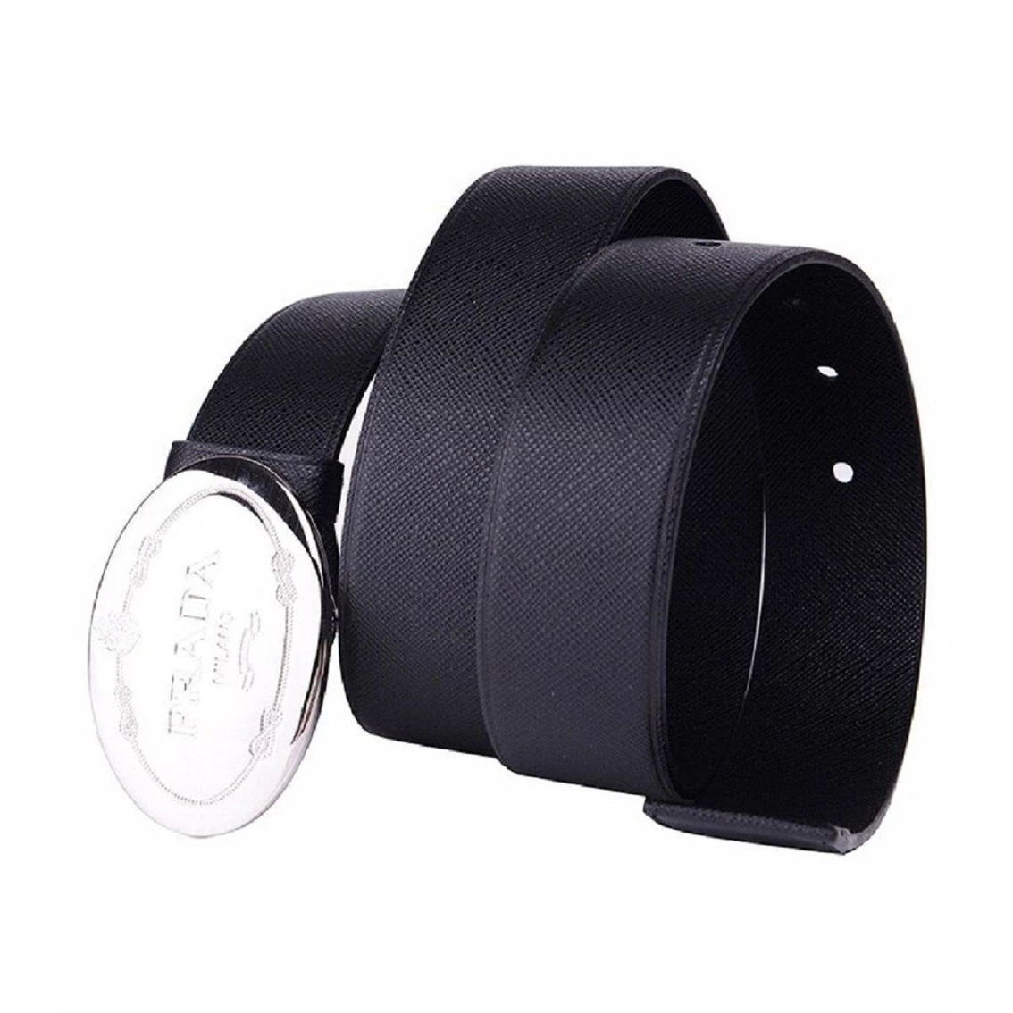 Flash Sale ๐ Prada Navy Blue Saffiano Leather Belt W Silver Belt Buckle 2CM046 Size 90 / 36 ๐ - Image 3