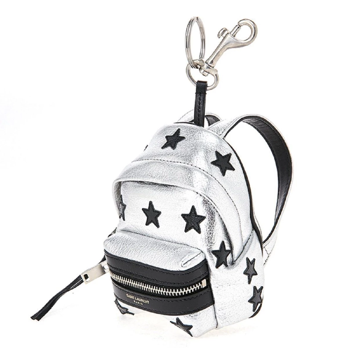 Best reviews of π€© Saint Laurent Silver/Black Unisex Zip π Backpack Key Chain Black Stars 441914 𧨠- Image 2