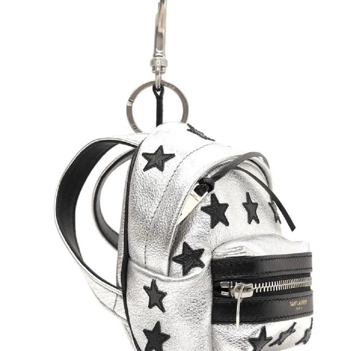 Best reviews of π€© Saint Laurent Silver/Black Unisex Zip π Backpack Key Chain Black Stars 441914 𧨠- Image 4