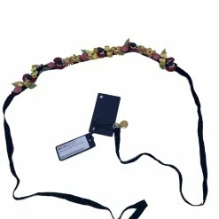 Brand new ๐ Prada ๐ฉ Women's Collane In Pelle Tu Nero Black Vernice Garden Flower Belt Strap 1IC017 โญ